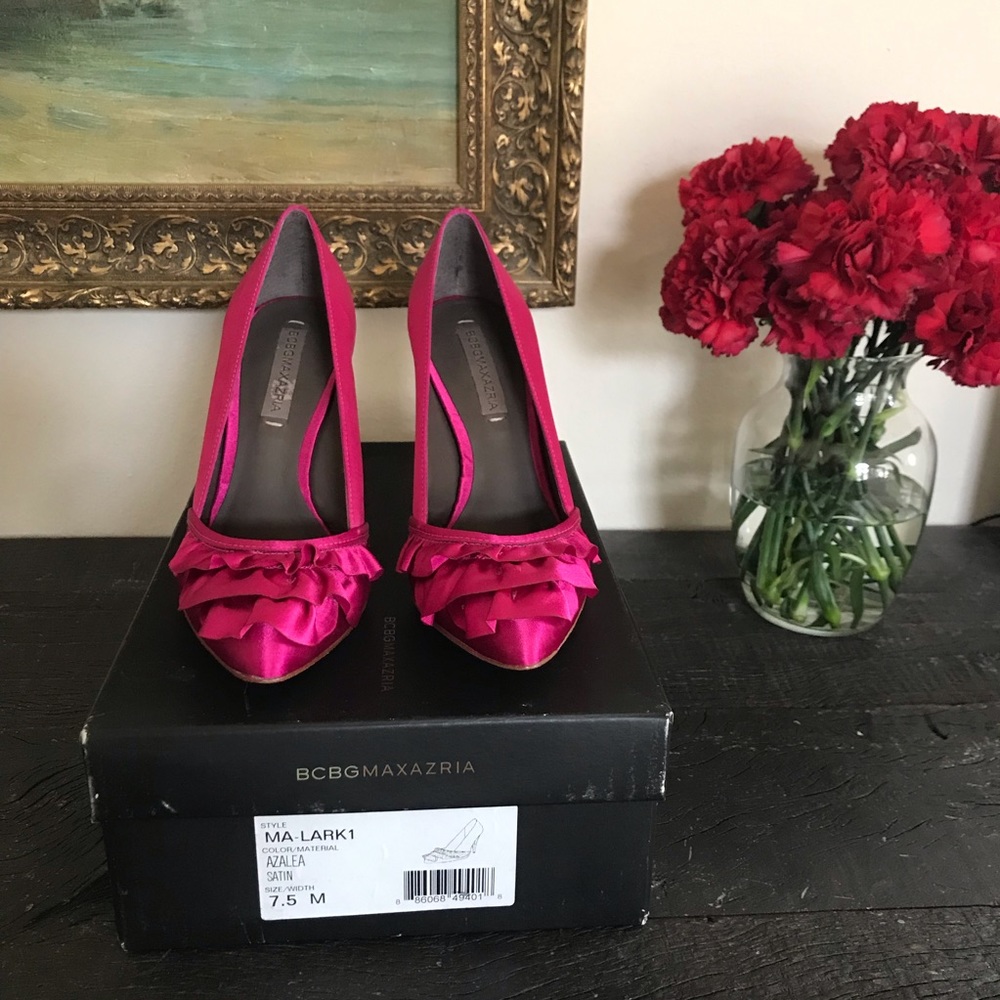 BCBG Maxazria Pink Ruffled Heel